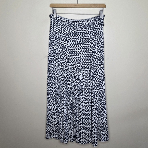 Lapis | Gray Black White Print Long Skirt with Matching Belt Size Small - Picture 5 of 5